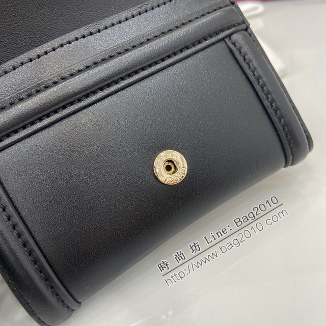 Gucci專櫃古馳最新款圓形互扣式雙G標識卡片夾卡包零錢包 jh2675型號：818795